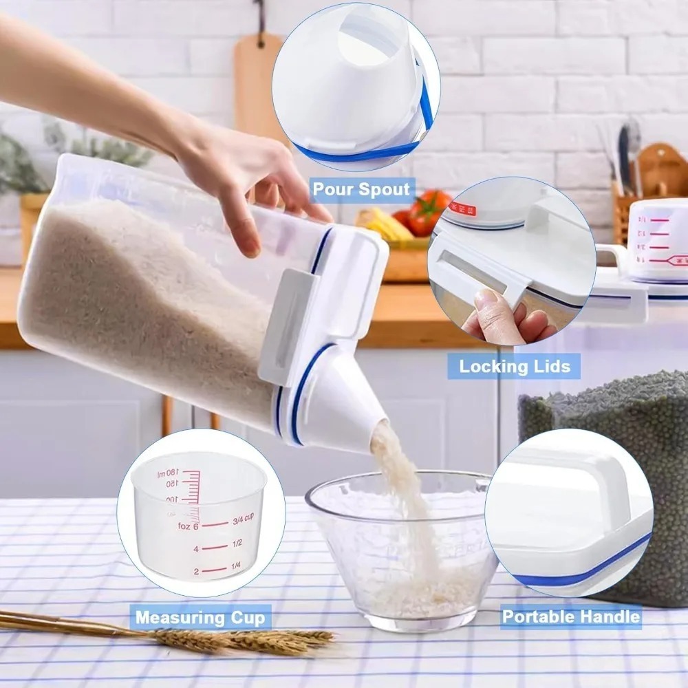 Rice Dry Food Storage Containe - Food Storage Dispenser のレビューと価格
