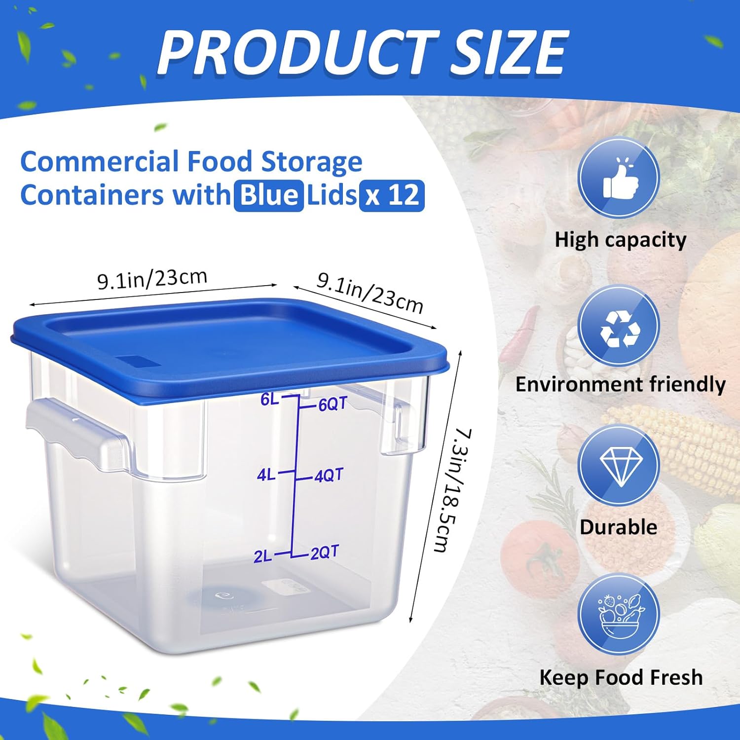12 Pcs 6 Qt Airtight Food Stor - Food Storage 12 Qt のレビューと価格