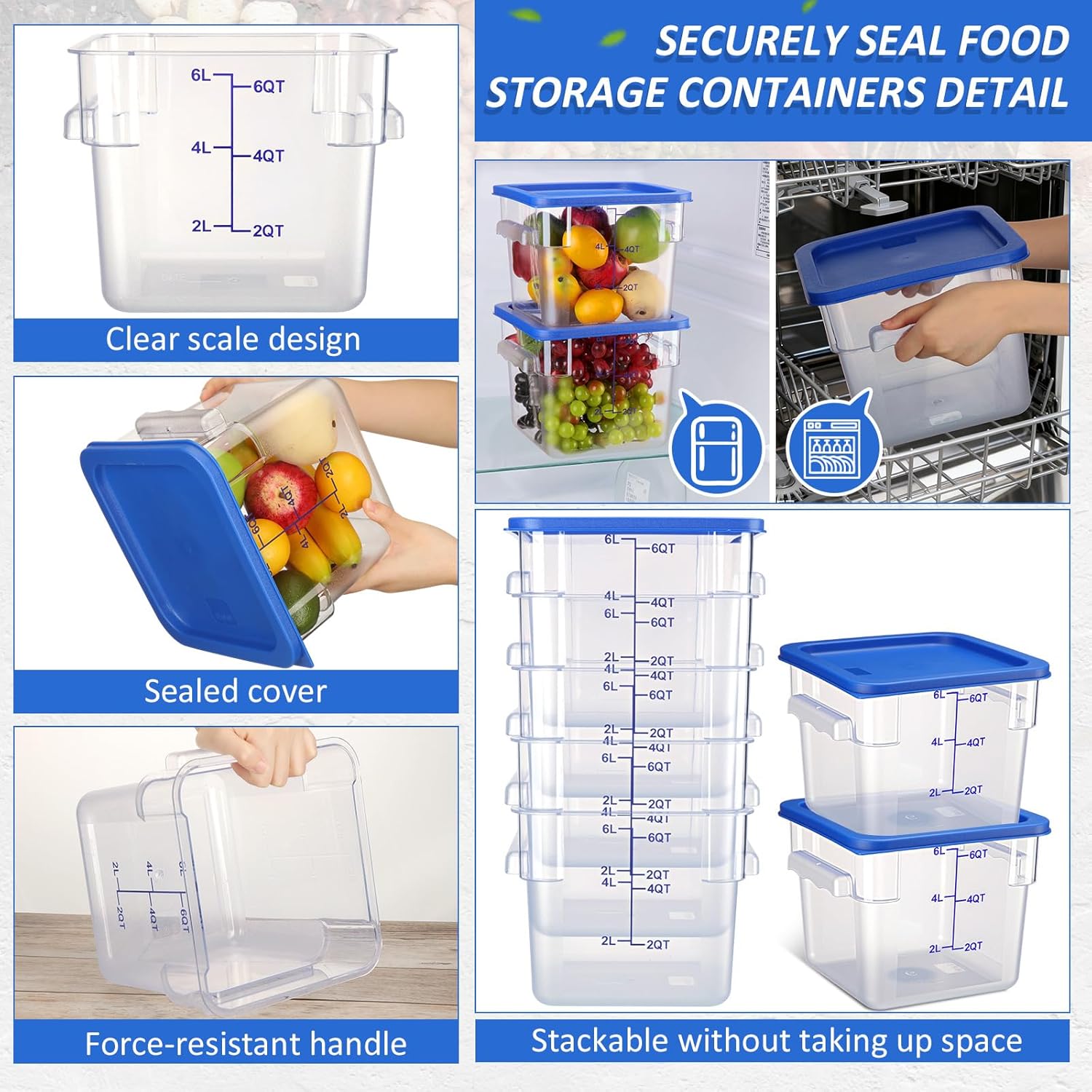 12 Pcs 6 Qt Airtight Food Stor - Food Storage 12 Qt のレビューと価格