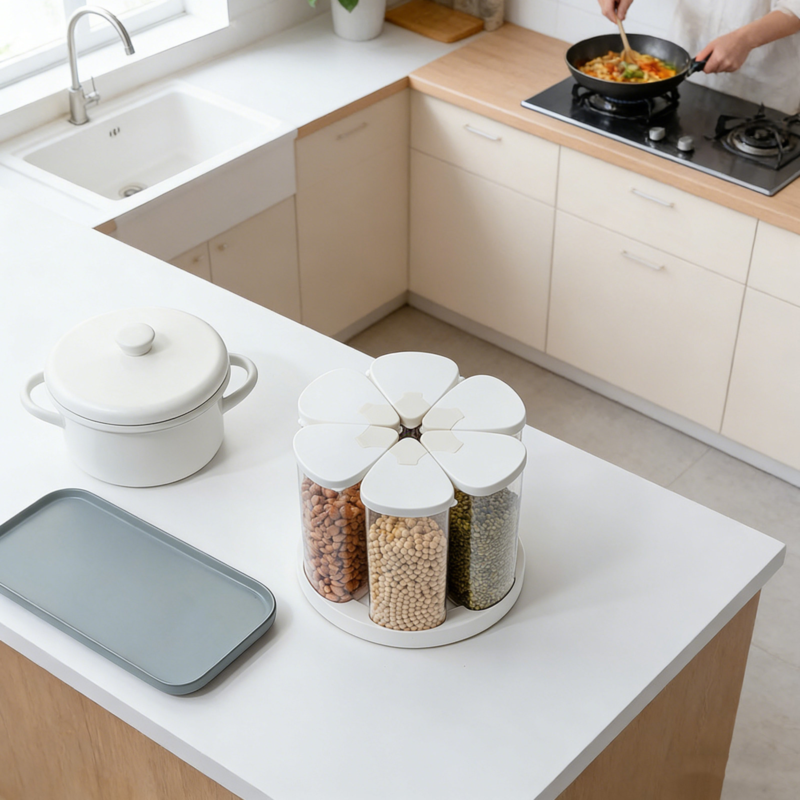 Multi Compartment Rotating Gra - Food Storage Box Plastic のレビューと価格