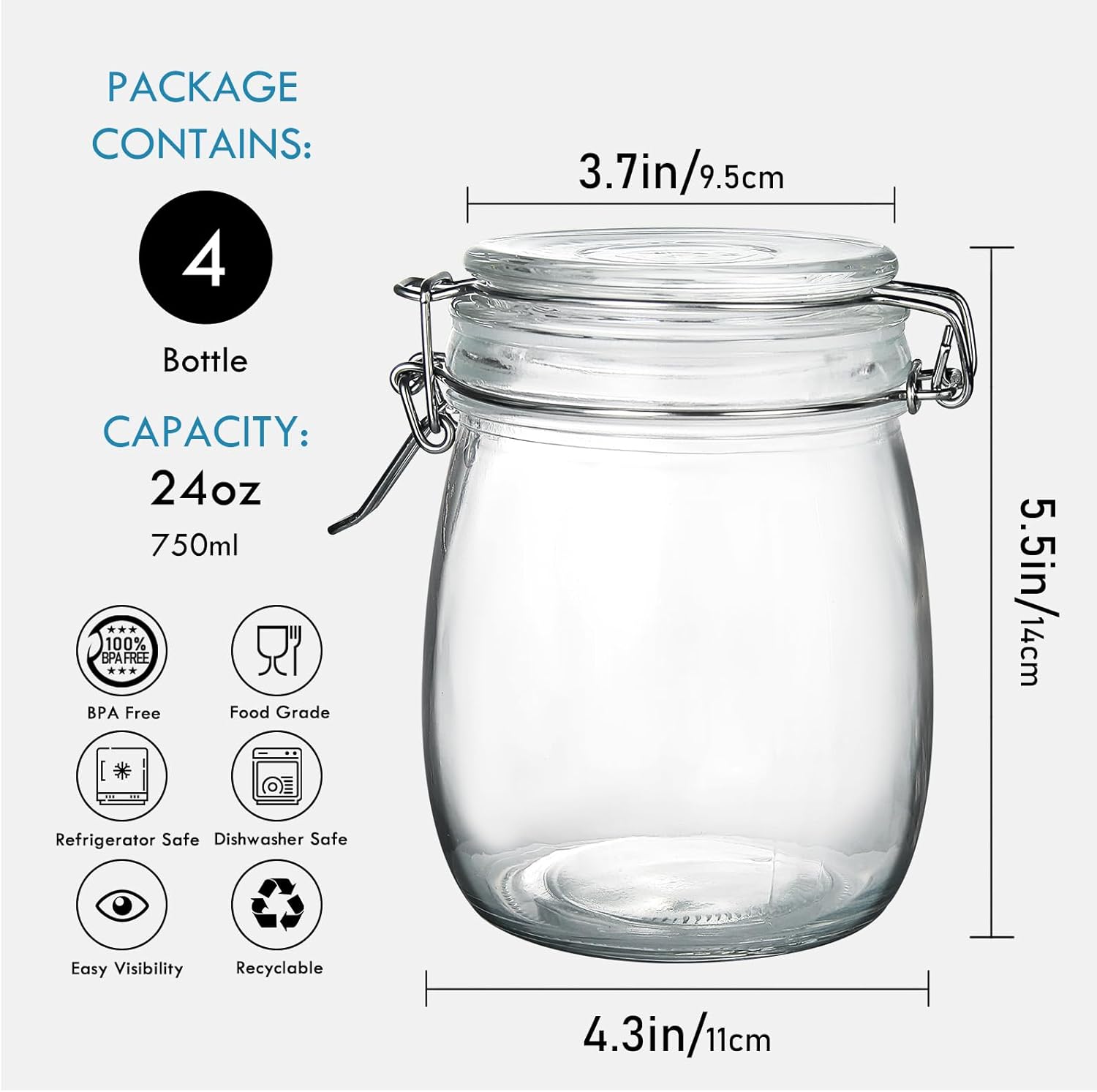 24oz Food Storage Canister Gla - Food Storage Silicone のレビューと価格