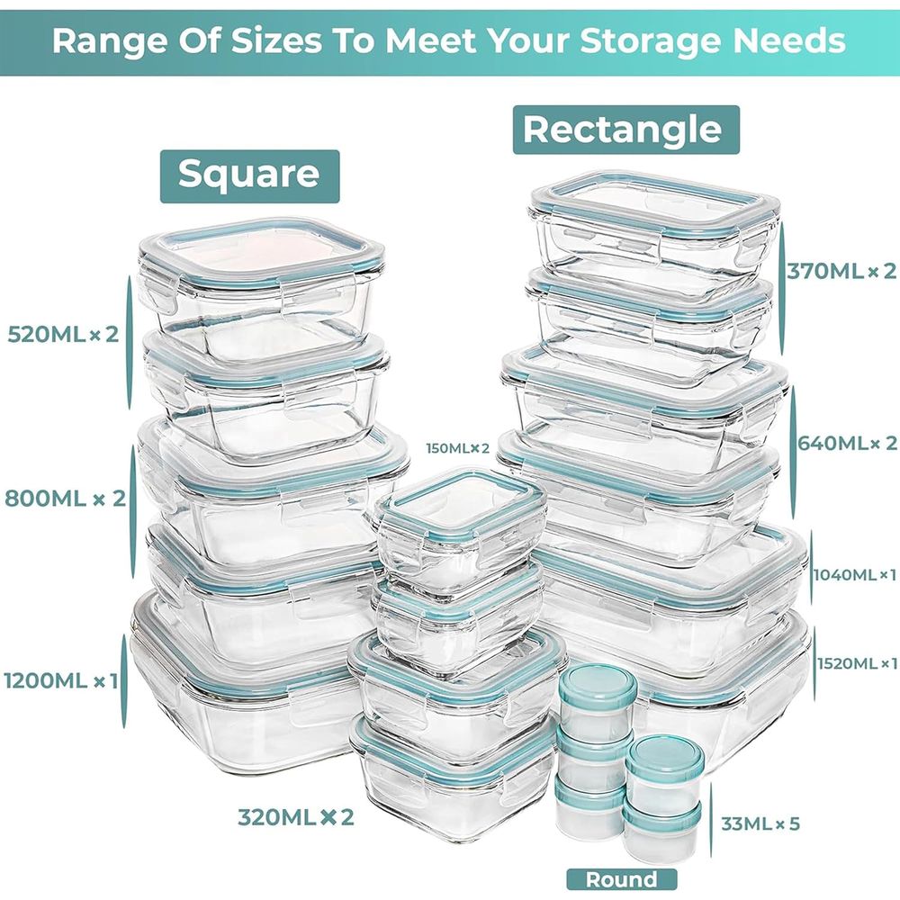 Pc Set Glass Food Storage Cont - Glass Meal Prep Container のレビューと価格