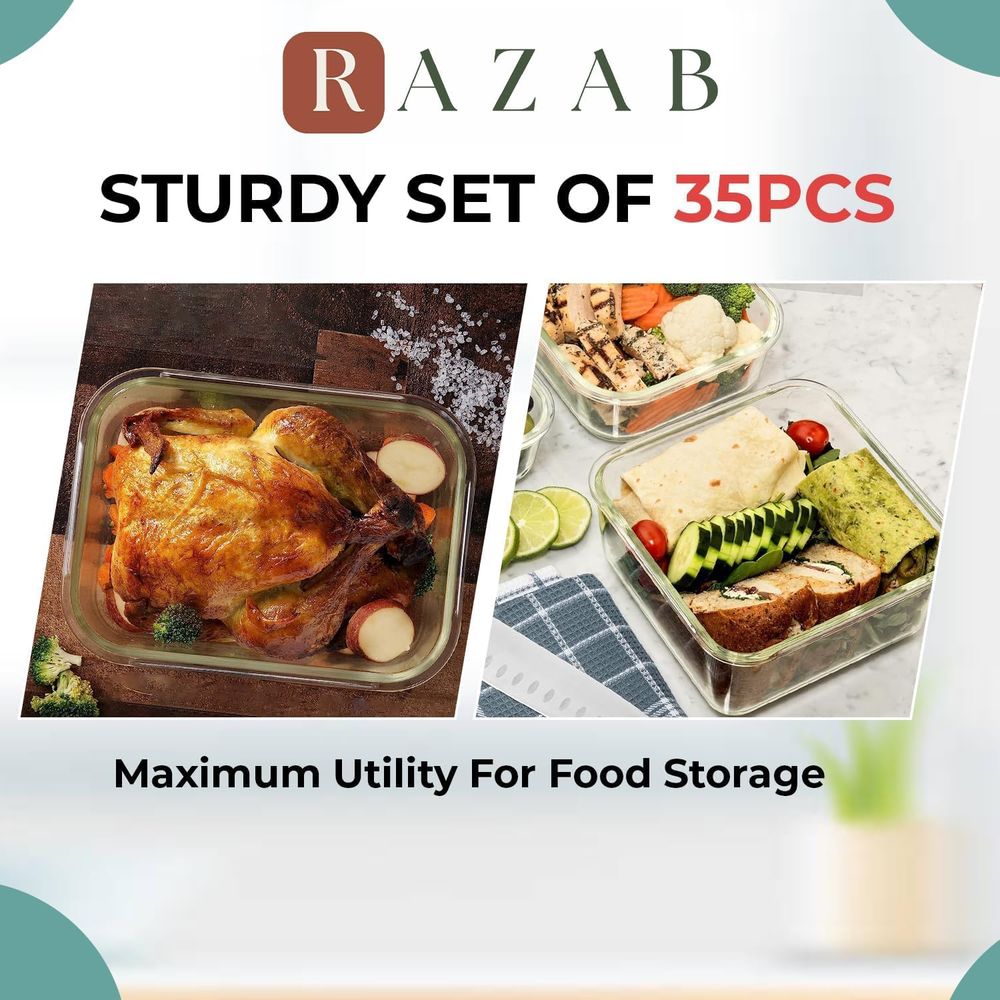 Pc Set Glass Food Storage Cont - Glass Meal Prep Container のレビューと価格