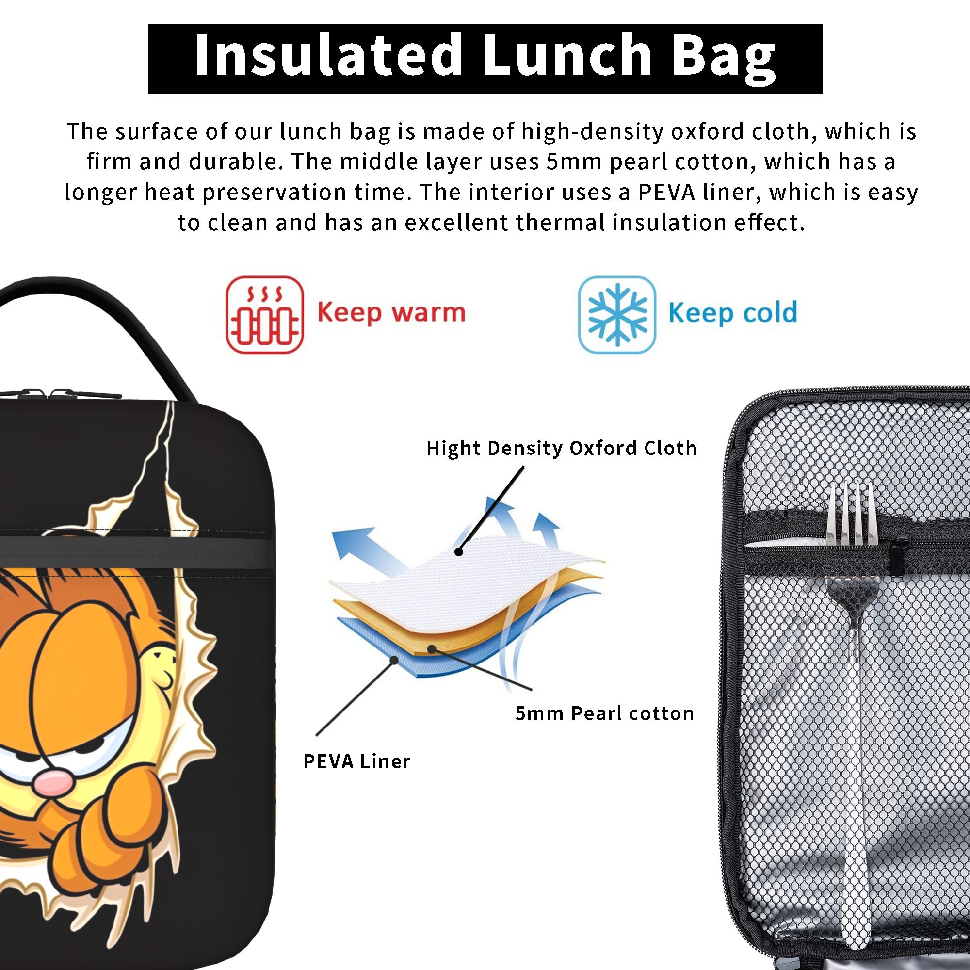 Garfielded Insulated Lunch Bag - Food Storage Lunch Box のレビューと価格
