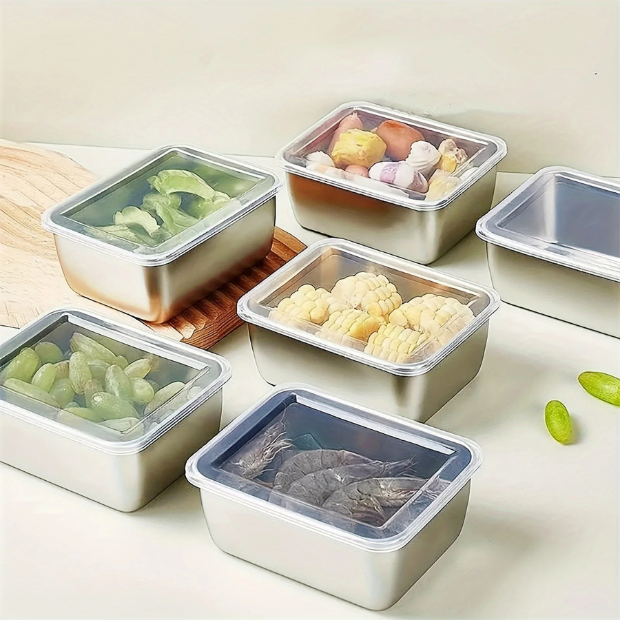 1/3/5pcs Stainless Steel Food  - Food Storage Boxes With Lids のレビューと価格