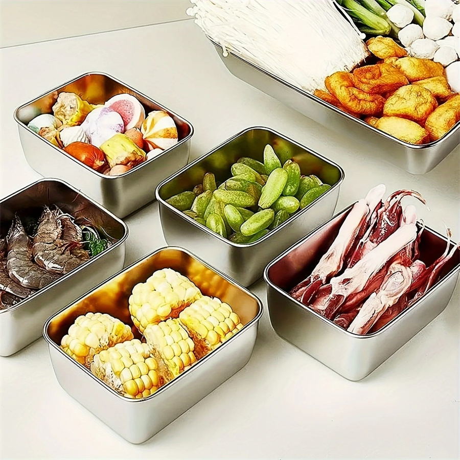 1/3/5pcs Stainless Steel Food  - Food Storage Boxes With Lids のレビューと価格