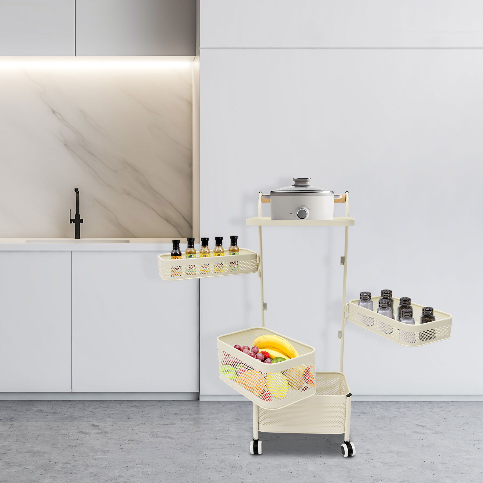 5-Tier Kitchen Storage Rack on - Food Storage On Wheels のレビューと価格