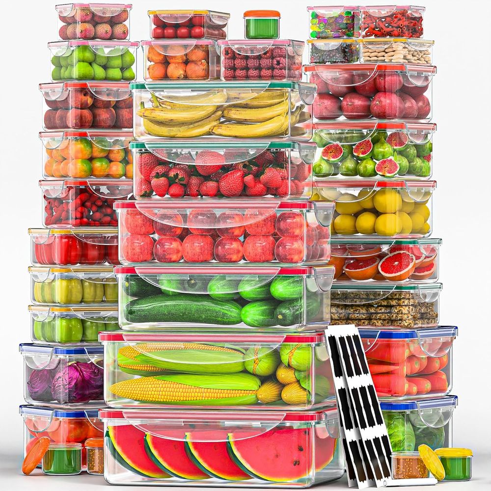 70 Pcs Large Food Storage Cont - Food Storage Box Plastic のレビューと価格