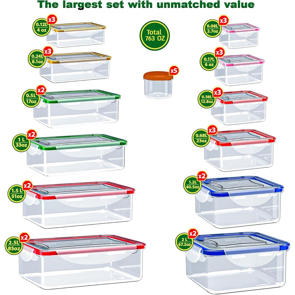 70 Pcs Large Food Storage Cont - Food Storage Box Plastic のレビューと価格