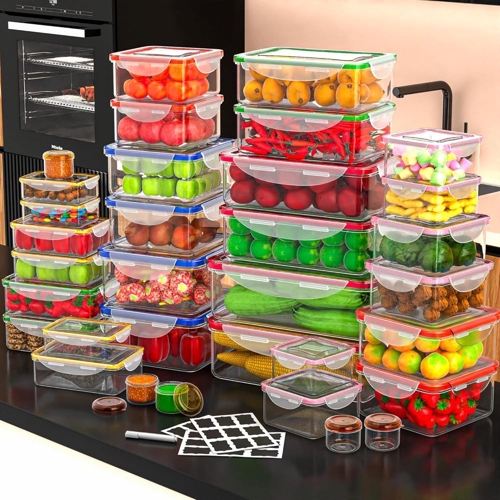70 Pcs Large Food Storage Cont - Food Storage Box Plastic のレビューと価格