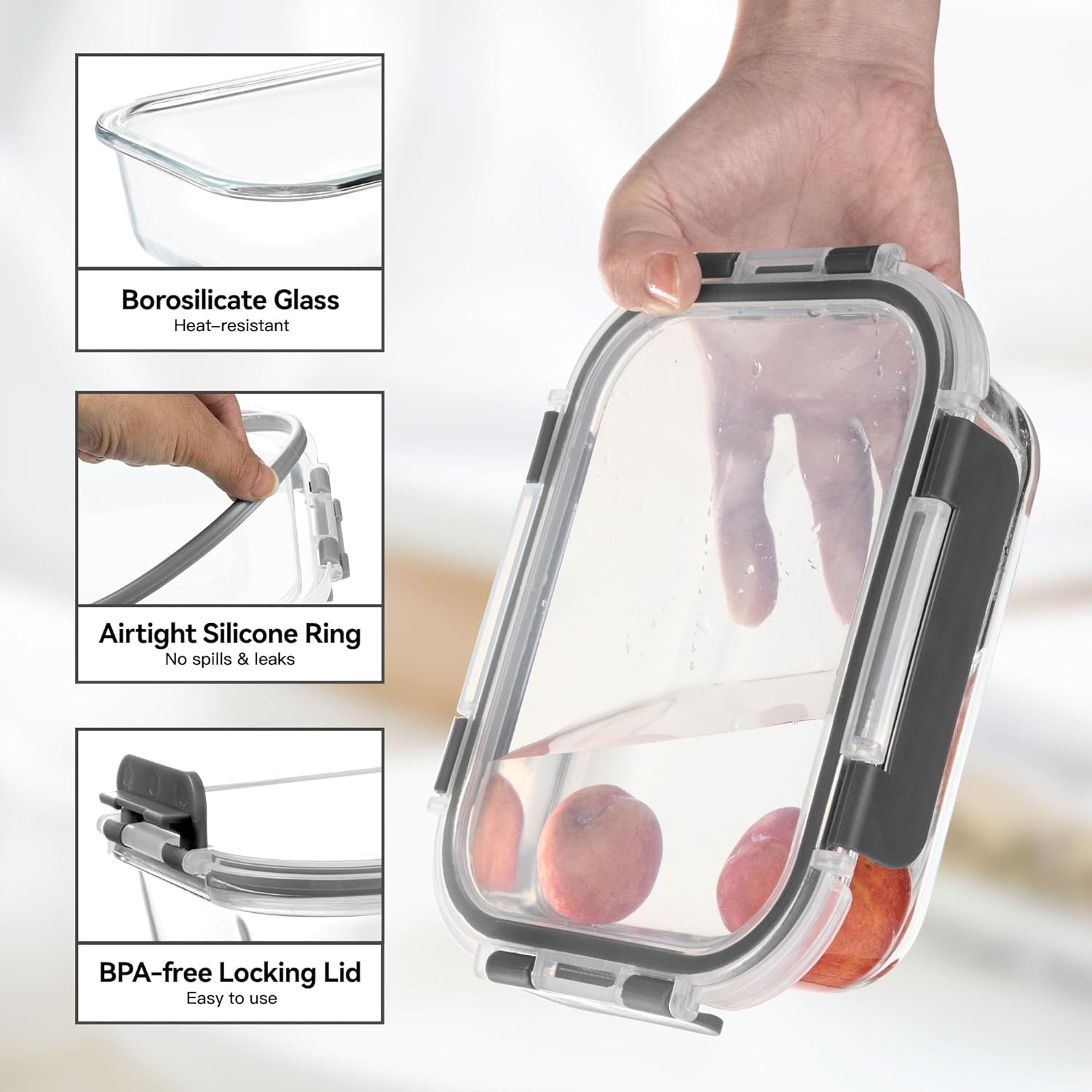 Glass Food Storage Containers, - Food Storage Lunch Box のレビューと価格